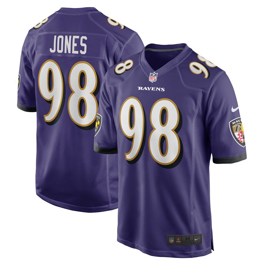 Men Baltimore Ravens #98 Travis Jones Nike Purple Player Game NFL Jersey